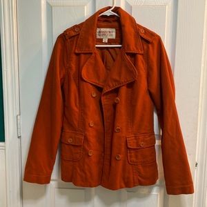 Orange Corduroy Blazer Jacket